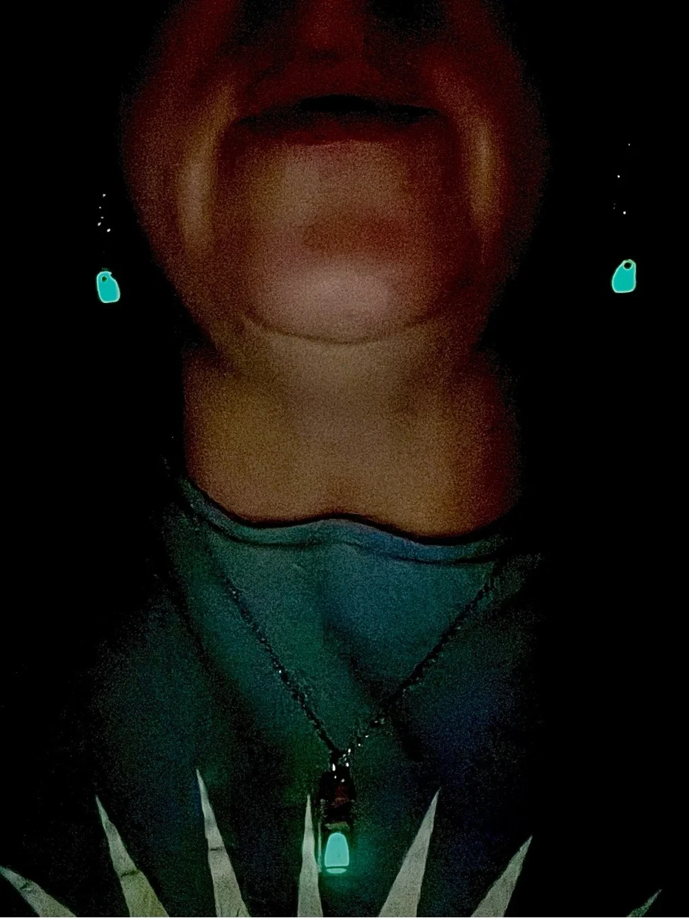 BOTTLED GHOSTS | Glow in the Dark Earrings and Necklace Set